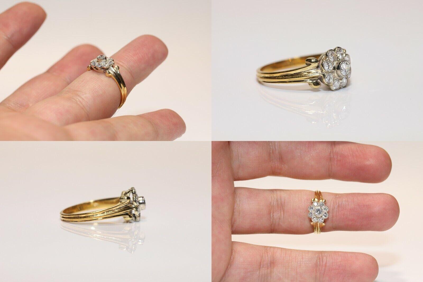 Vintage Circa 1960er Jahre 14k Gold Natürlicher Diamant Dekorierter Cocktail-Ring  im Angebot 3