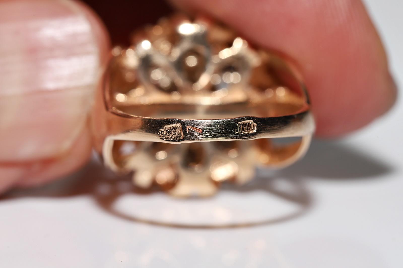 Anello decorato con diamanti naturali in oro 14k, CIRCA 1960 in vendita 9