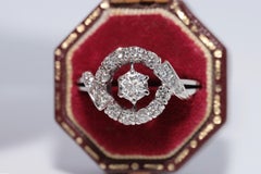 Vintage Circa 1960s 14k Gold Natural Diamond Decorated Round Style Ring