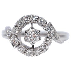Vintage Circa 1960s 14k Gold Natural Diamond Decorated Round Style Ring