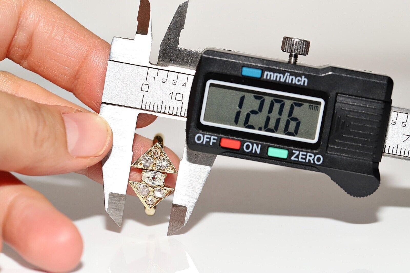 Vintage Circa 1960er Jahre 14k Gold Diamantring mit natürlichem Altschliff im Angebot 2