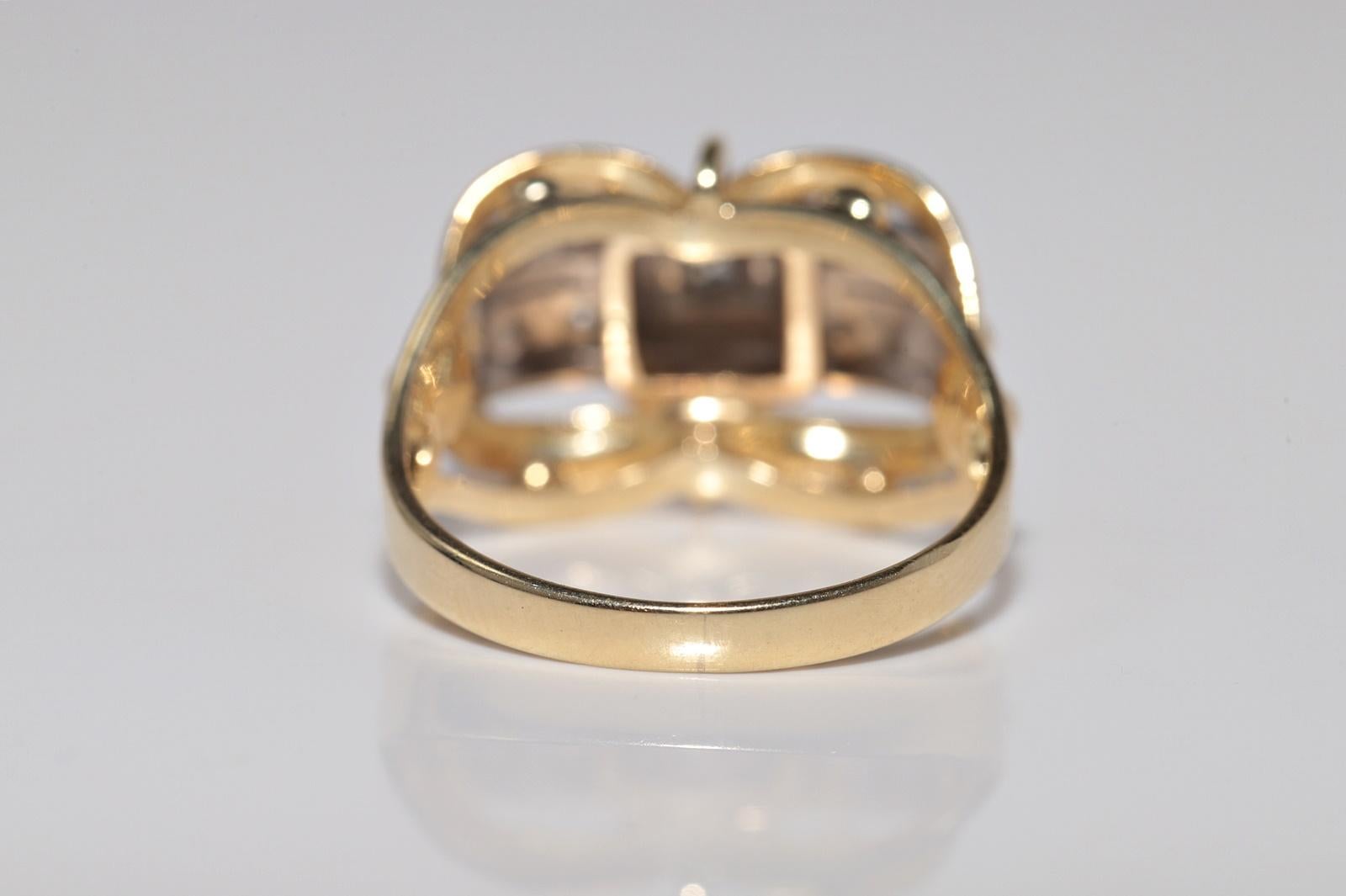 Vintage CIRCA 1960er Jahre 18k Gold handgefertigt natürlichen Diamanten dekoriert Ring im Angebot 8