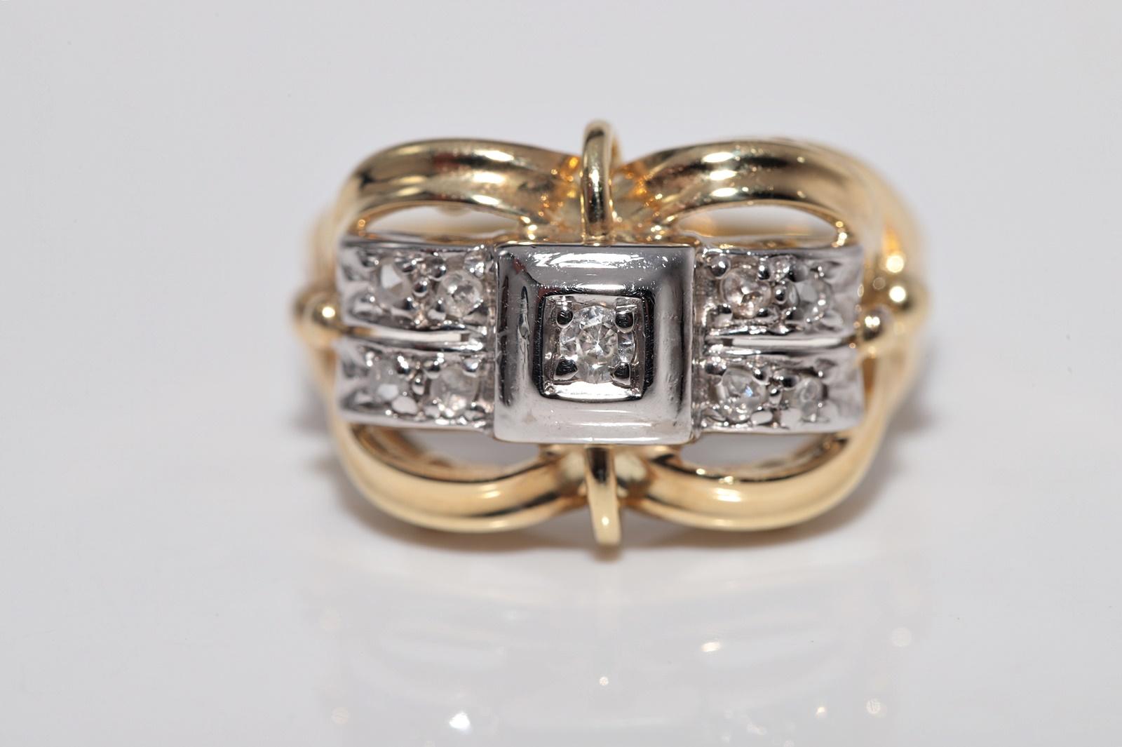 Vintage CIRCA 1960er Jahre 18k Gold handgefertigt natürlichen Diamanten dekoriert Ring (Kunsthandwerker*in) im Angebot