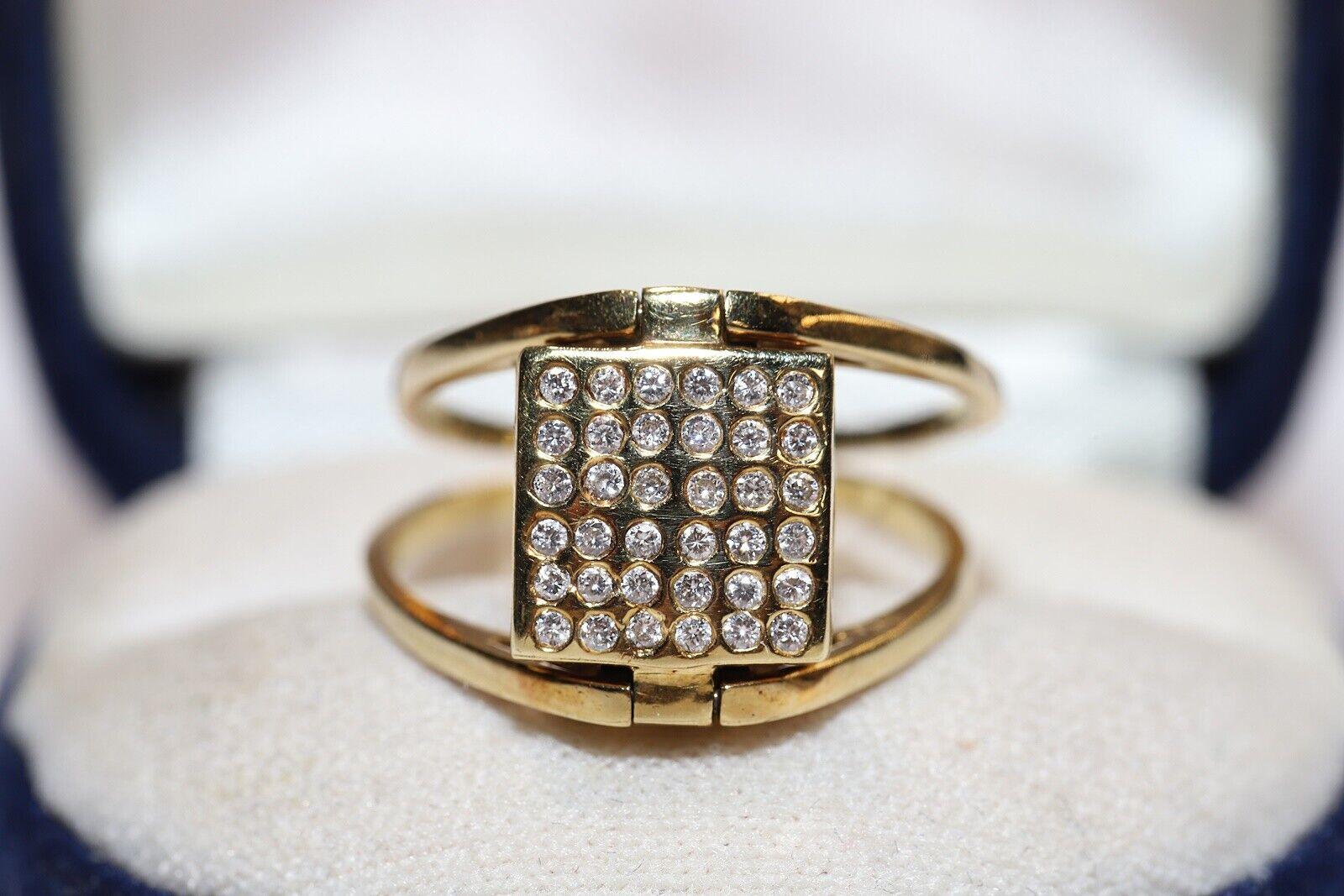 Zwei- Face-Ring aus 18 Karat Gold mit natürlichem Diamant und Rubin, Vintage, ca. 1960er Jahre im Angebot 4