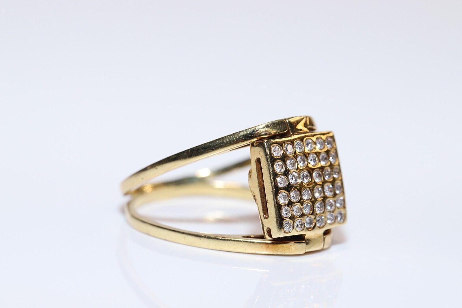 Zwei- Face-Ring aus 18 Karat Gold mit natürlichem Diamant und Rubin, Vintage, ca. 1960er Jahre (Brillantschliff) im Angebot