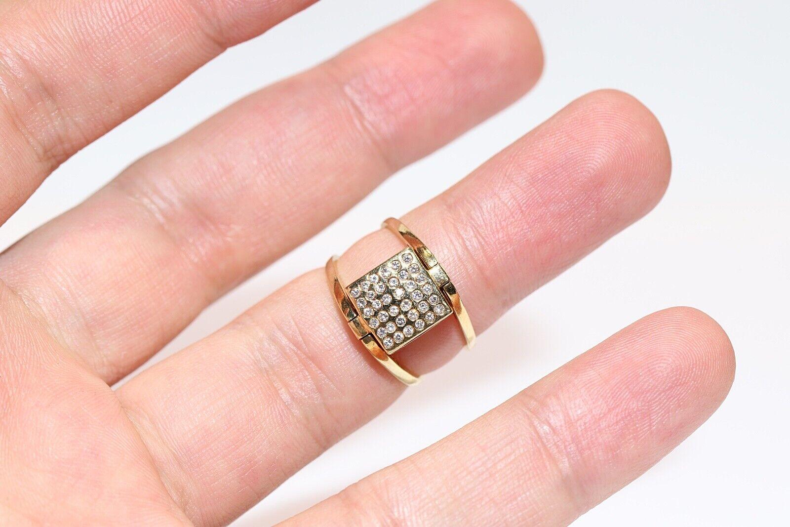 Vintage Circa 1960s 18k Gold Natural Diamond And Ruby Two Face Ring For Sale 2