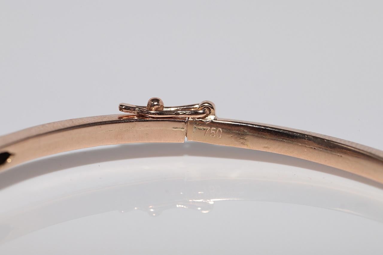 Vintage CIRCA 1960er Jahre 18k Gold natürlichen Diamanten verziert Armreif Armband im Angebot 8