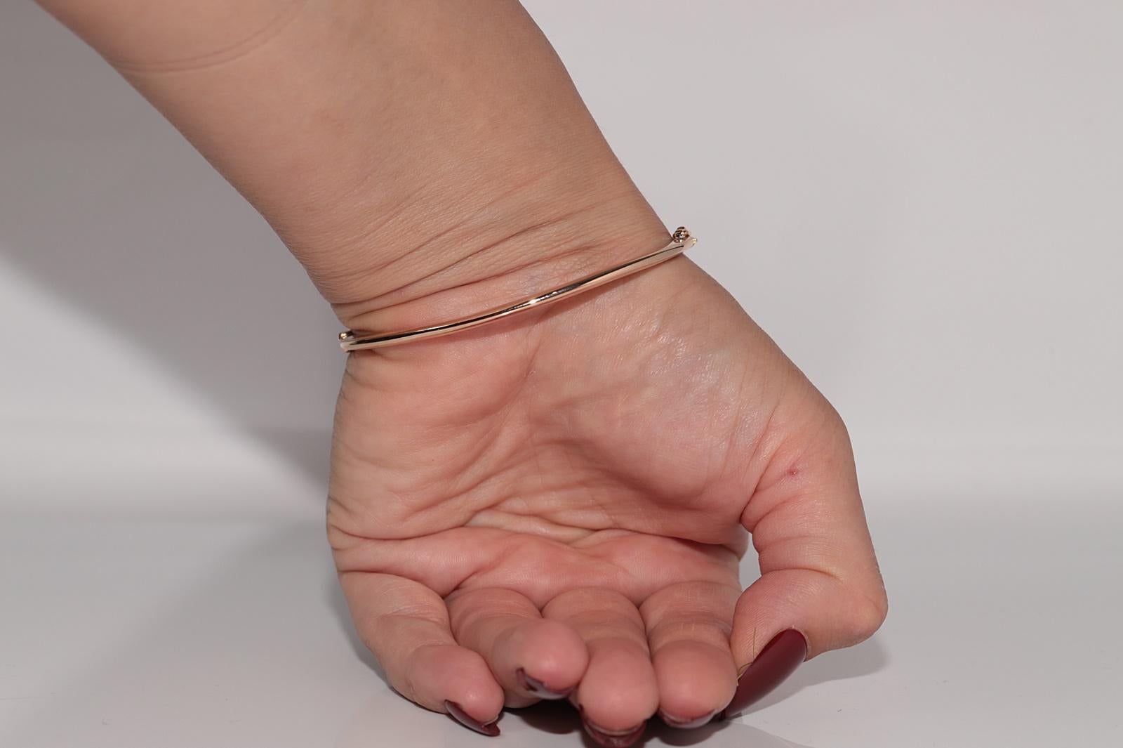 Vintage CIRCA 1960er Jahre 18k Gold natürlichen Diamanten verziert Armreif Armband Damen im Angebot