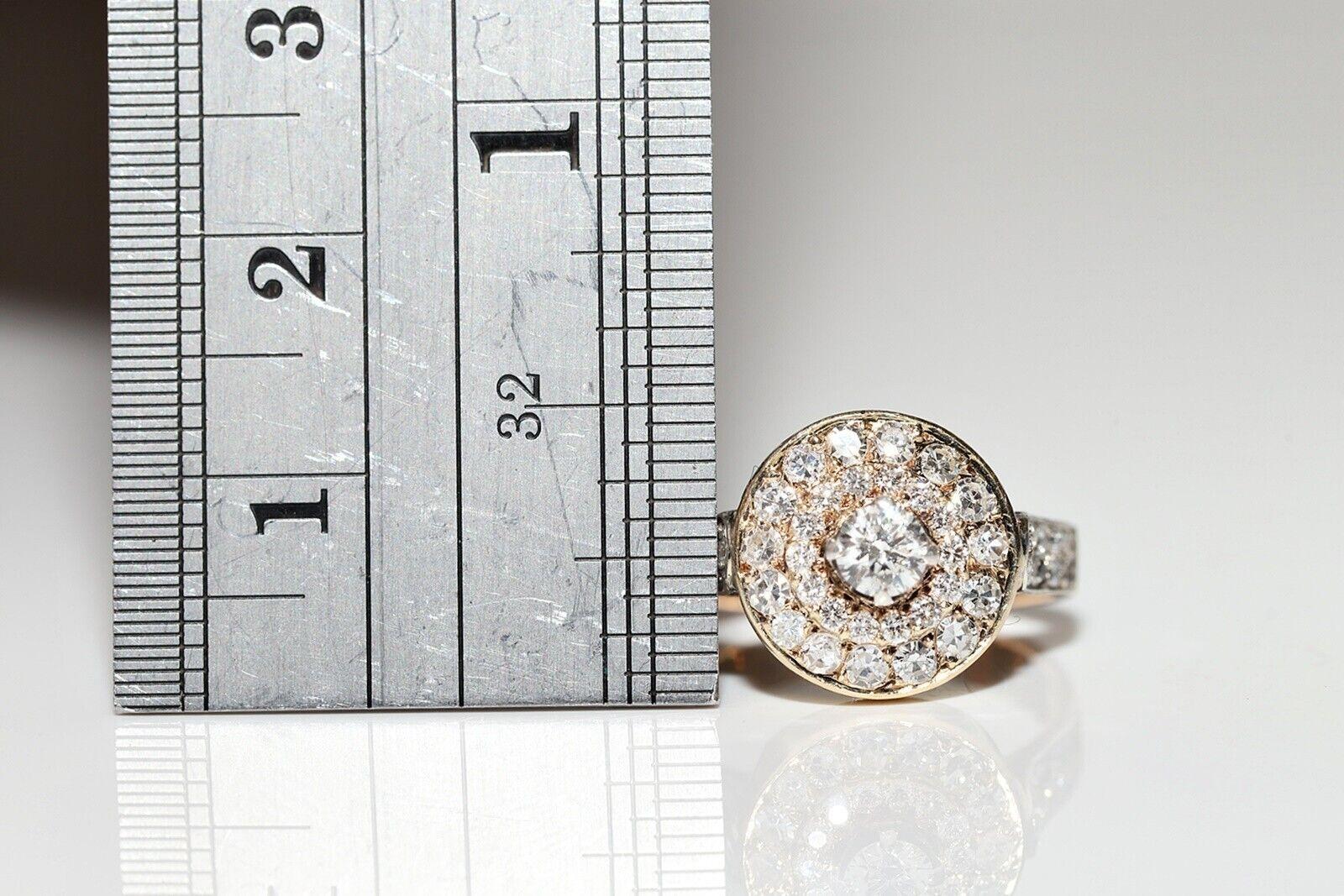 Vintage Circa 1960er Jahre 18k Gold Natürlicher Diamant Dekorierter Cocktail Dekorierter Ring im Angebot 4