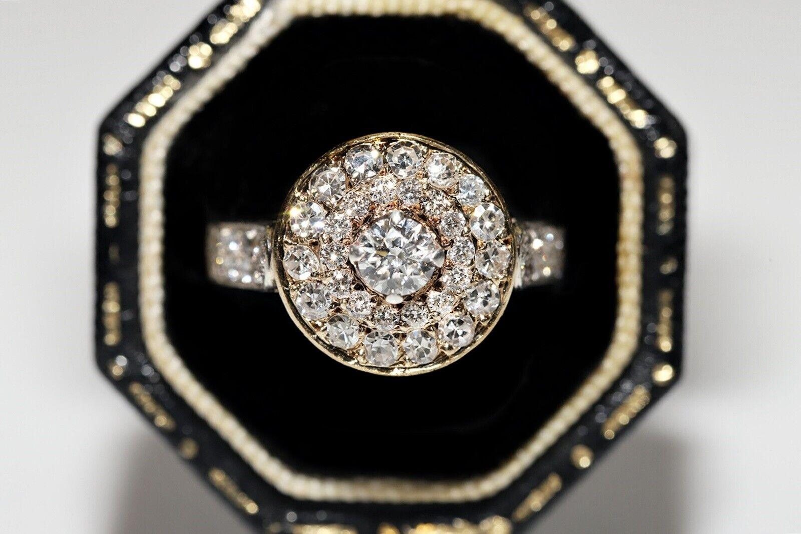 Vintage Circa 1960er Jahre 18k Gold Natürlicher Diamant Dekorierter Cocktail Dekorierter Ring im Angebot 9