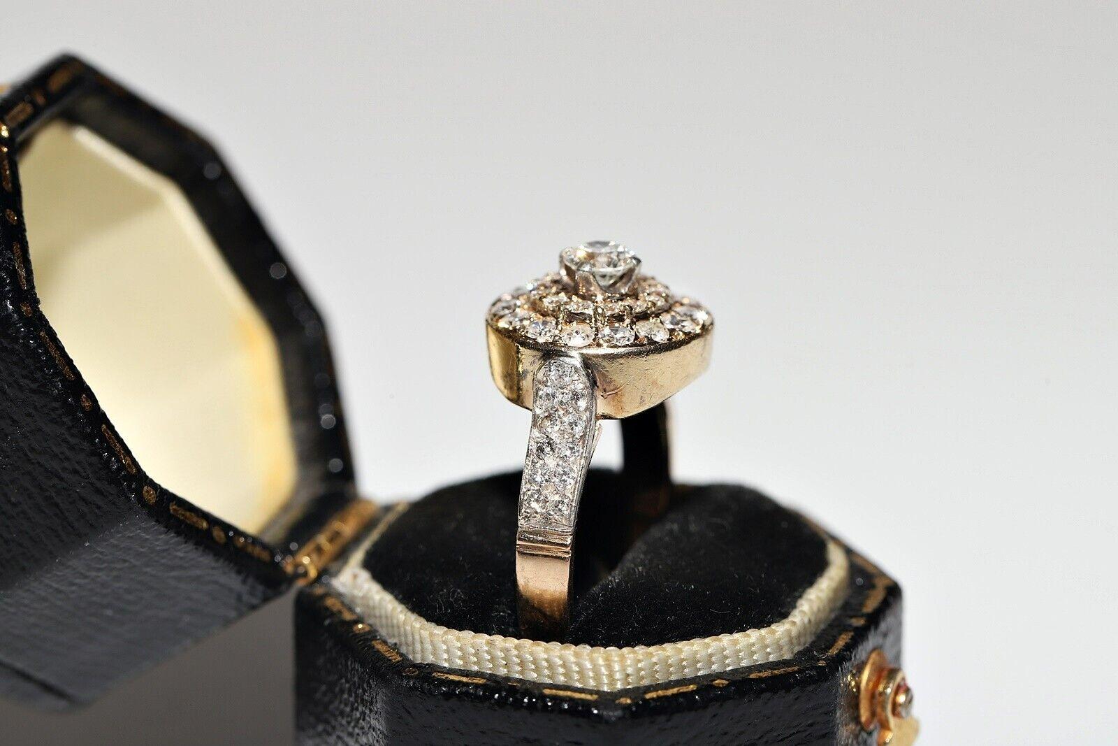 Vintage Circa 1960s 18k Gold Natural Diamond Decorated Cocktail Decorated Ring For Sale 10