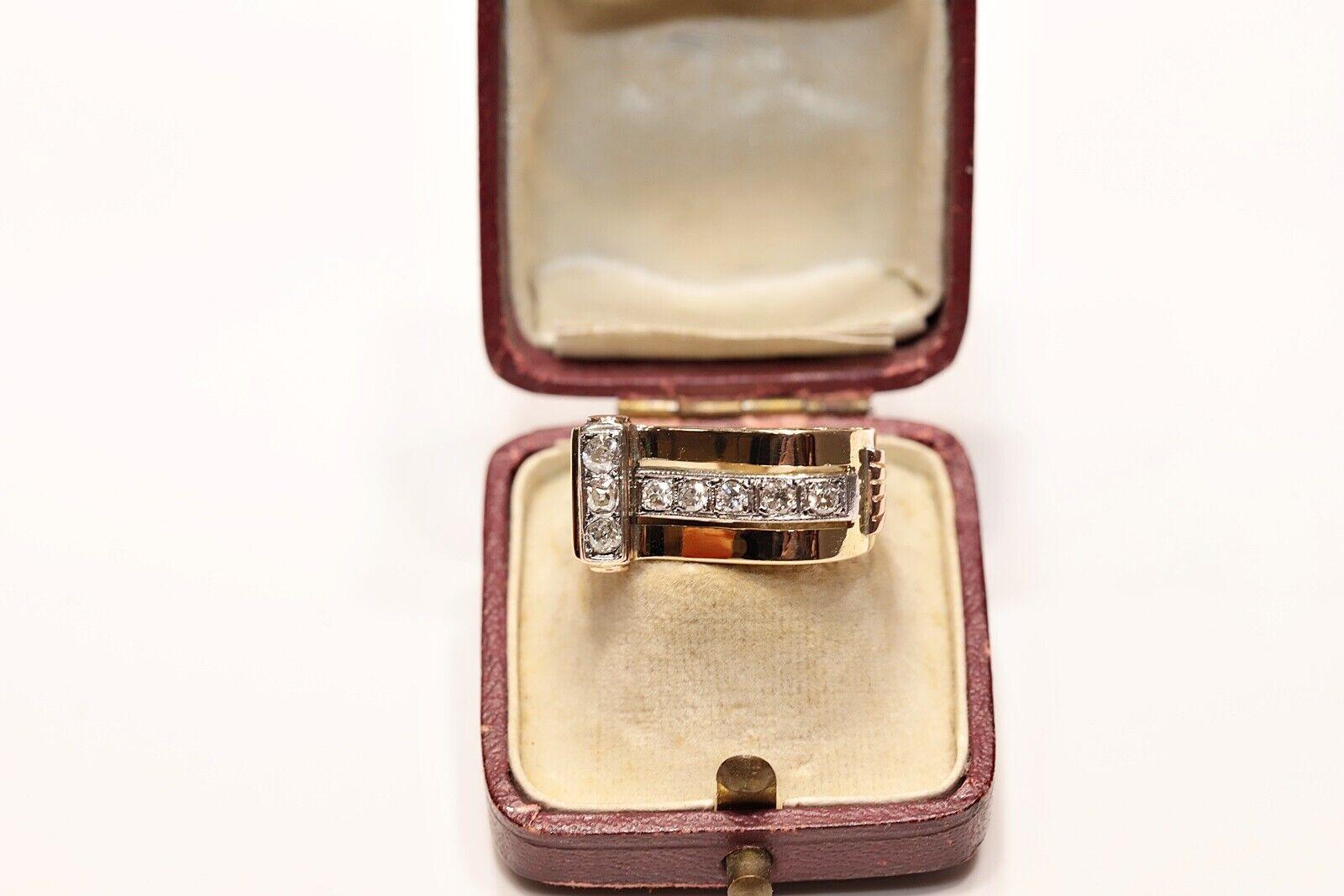 Vintage Circa 1960er Jahre 18k Gold Natürlicher Diamant Dekorierter Vintage-Ring im Angebot 5