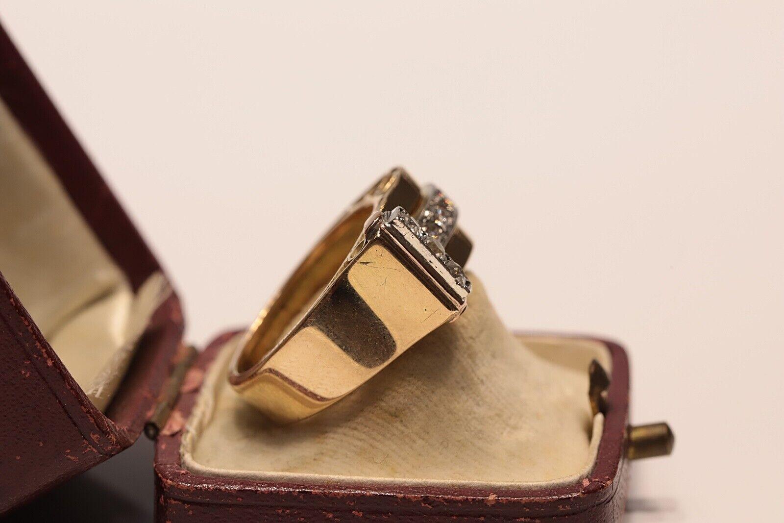 Vintage Circa 1960er Jahre 18k Gold Natürlicher Diamant Dekorierter Vintage-Ring im Angebot 6