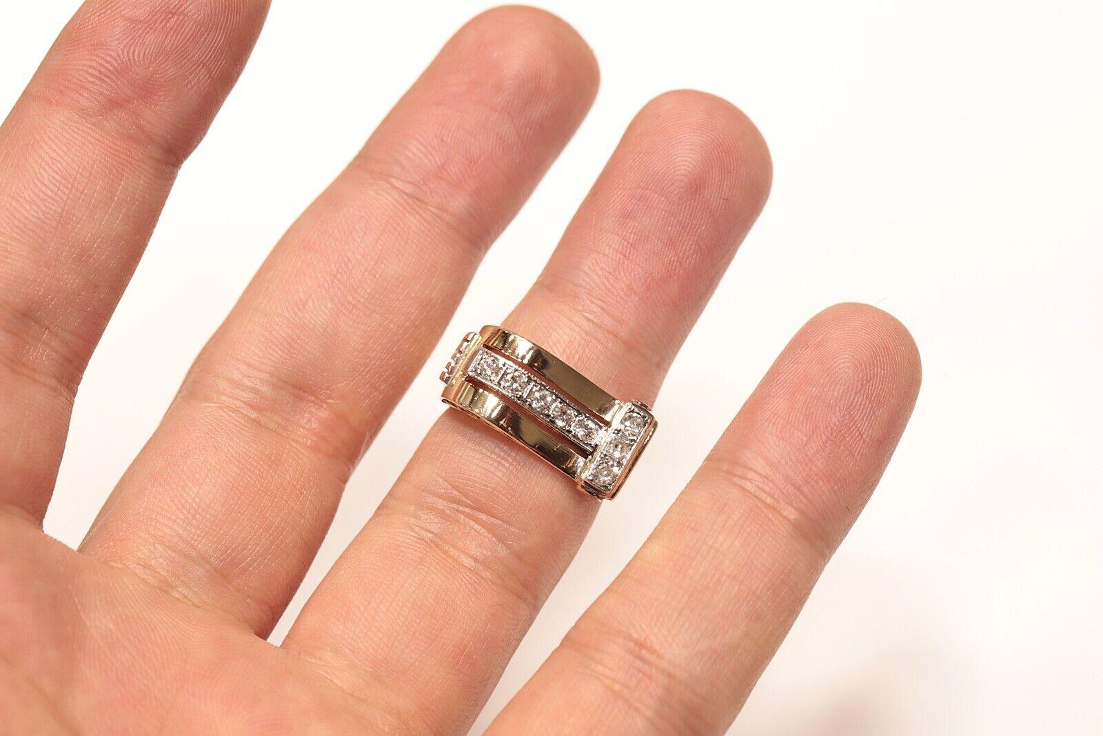 Vintage Circa 1960er Jahre 18k Gold Natürlicher Diamant Dekorierter Vintage-Ring im Angebot 2