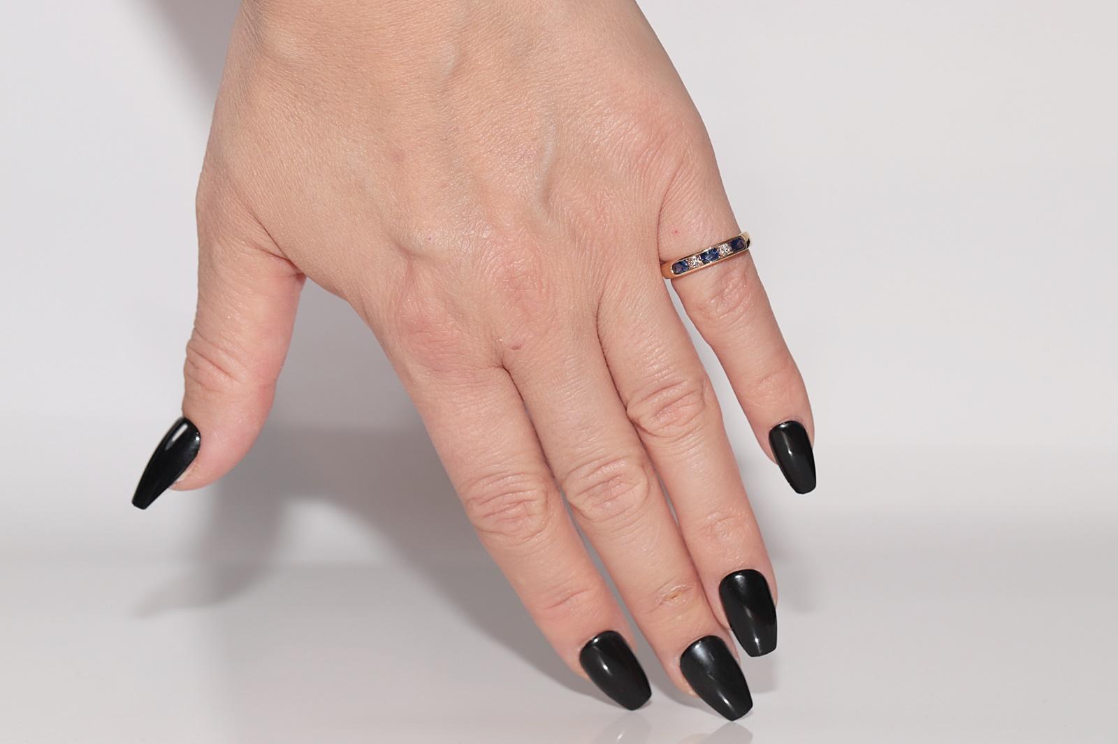 Bandring aus 18 Karat Gold mit natürlichem Diamant, Diamant und Saphir, Vintage, ca. 1960er Jahre im Angebot 9