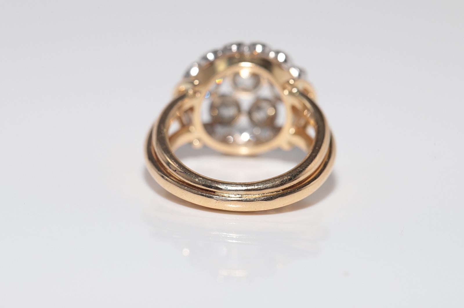 Vintage CIRCA 1960s 18k Gold Natürlicher Altschliff Diamant Dekorierter Ring im Angebot 8