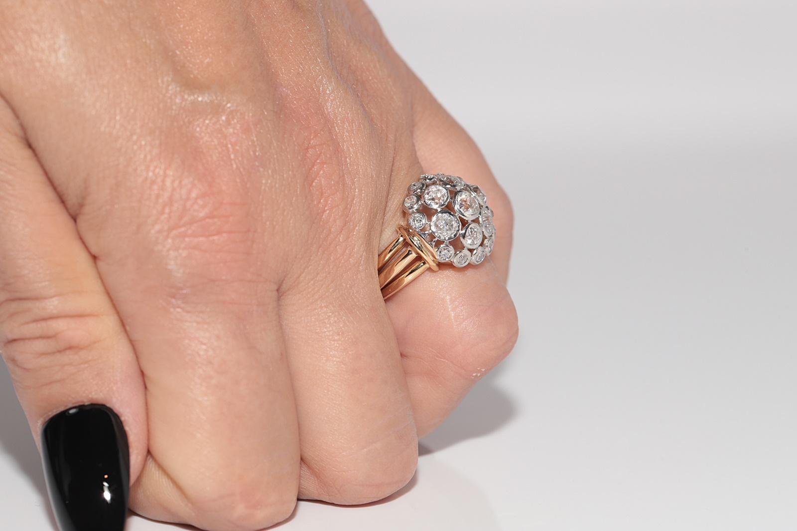 Vintage CIRCA 1960s 18k Gold Natürlicher Altschliff Diamant Dekorierter Ring im Zustand „Gut“ im Angebot in Fatih/İstanbul, 34