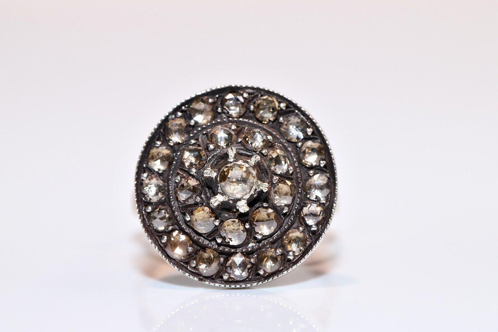 Vintage CIRCA 1960s 8k Gold Natürlicher Diamantring mit Rosenschliff im Angebot 7