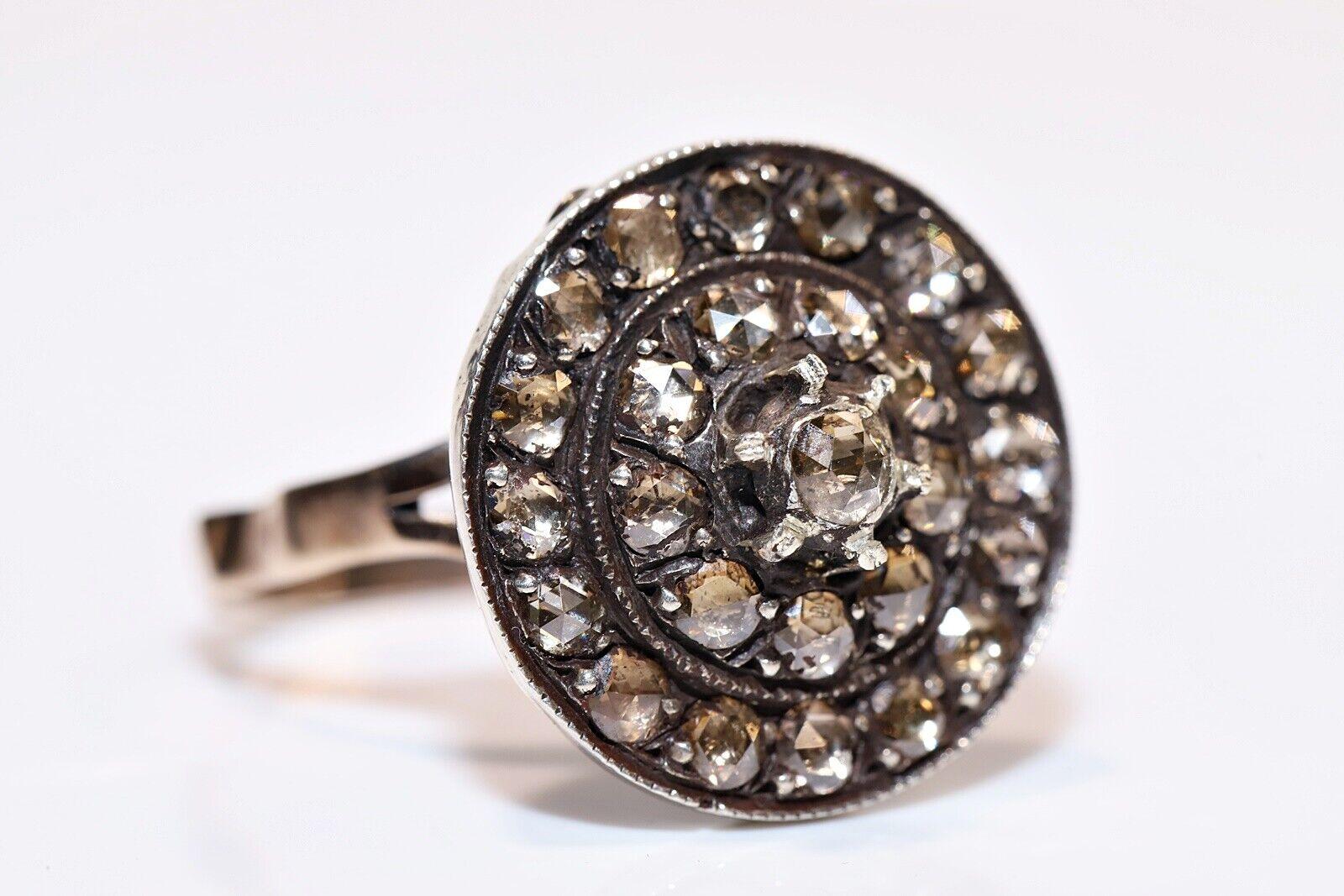Vintage CIRCA 1960s 8k Gold Natürlicher Diamantring mit Rosenschliff im Angebot 2