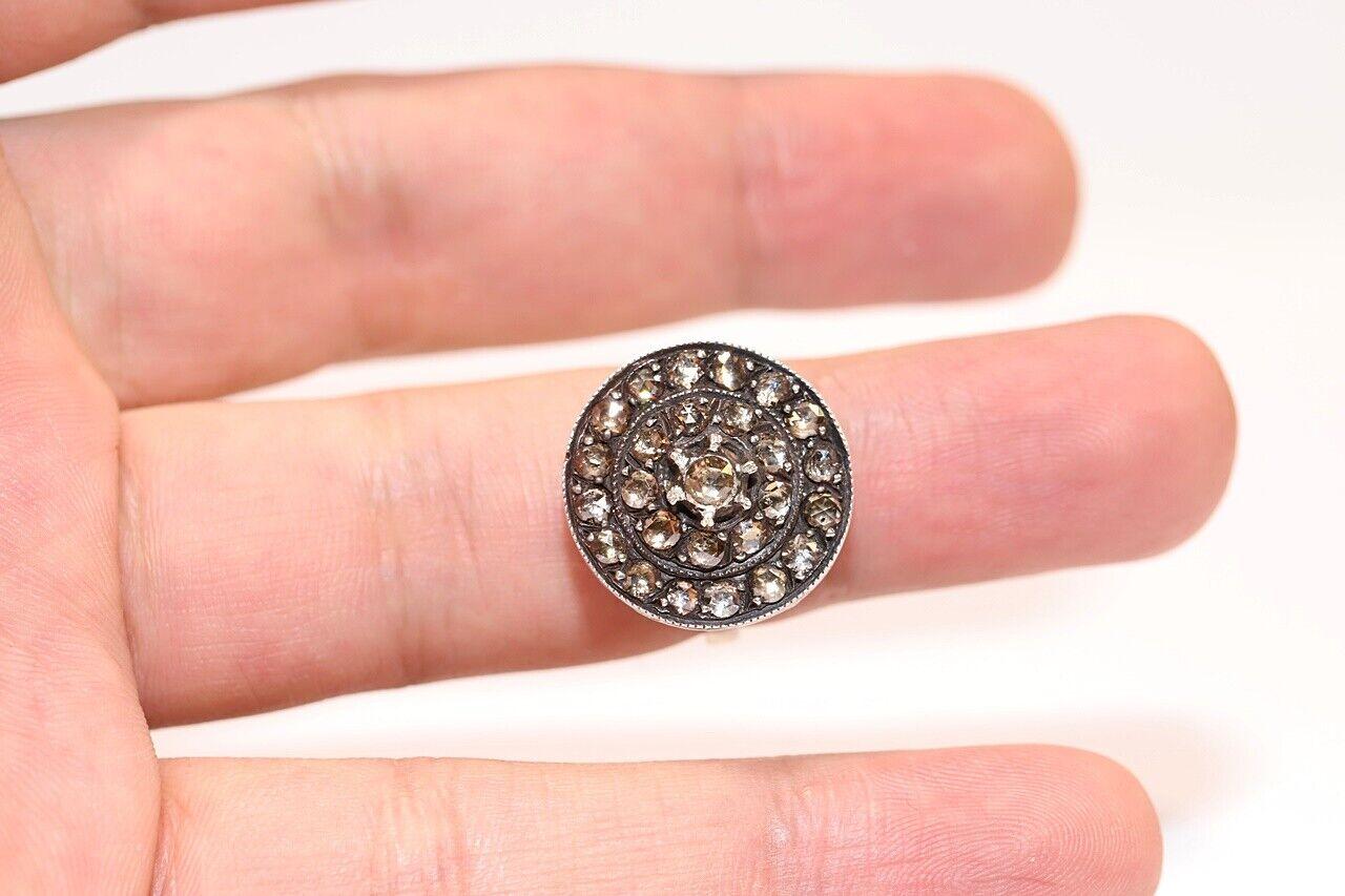 Vintage CIRCA 1960s 8k Gold Natürlicher Diamantring mit Rosenschliff im Angebot 4