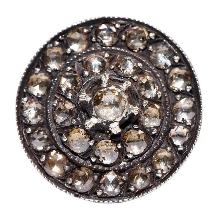 Anello con diamante naturale taglio rosa in oro 8k CIRCA 1960