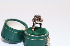 Vintage Circa 1960s 8k Gold Natural Rose Cut Diamond Solitaire Ring