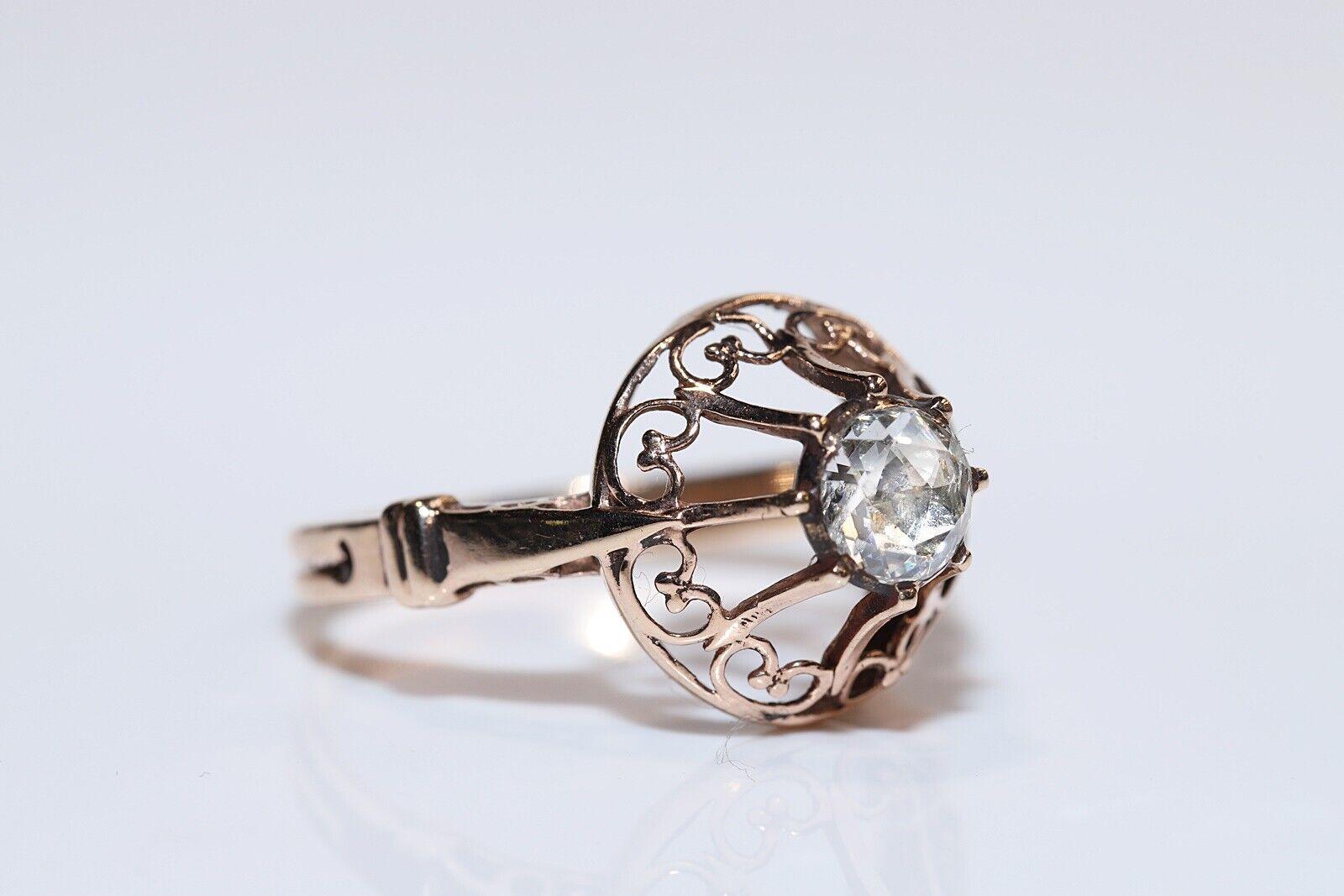 Vintage Solitär-Ring, Vintage, ca. 1960er Jahre, 8 Karat Gold, natürlicher Diamant im Rosenschliff im Zustand „Gut“ im Angebot in Fatih/İstanbul, 34