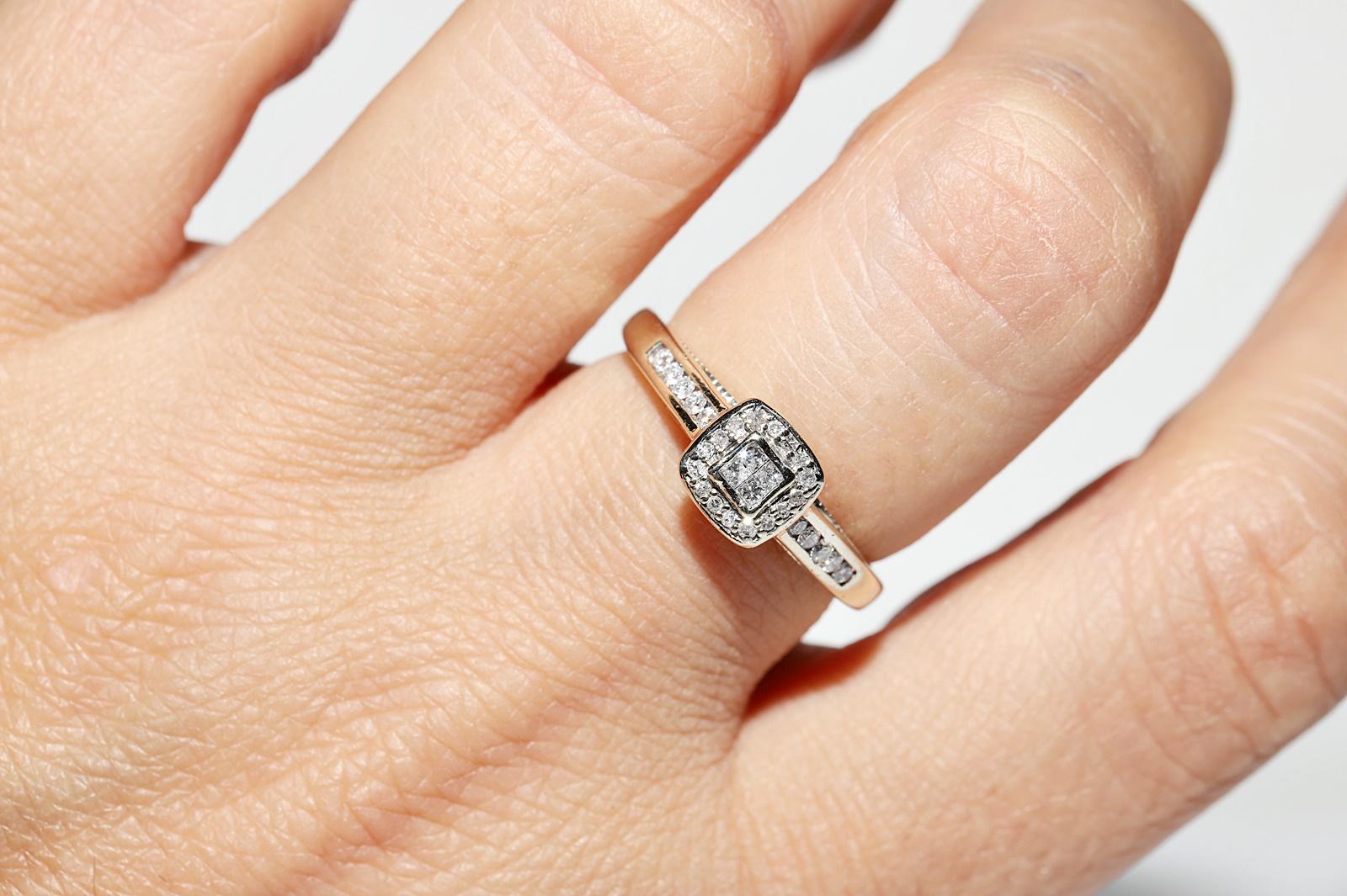 Vintage CIRCA 1960s 9k Gold Natürliche Diamant dekoriert Hübscher Ring im Angebot 7