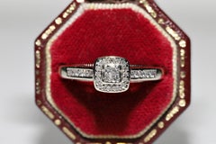 Vintage Circa 1960s 9k Gold Natural Diamond Decorated Pretty Ring