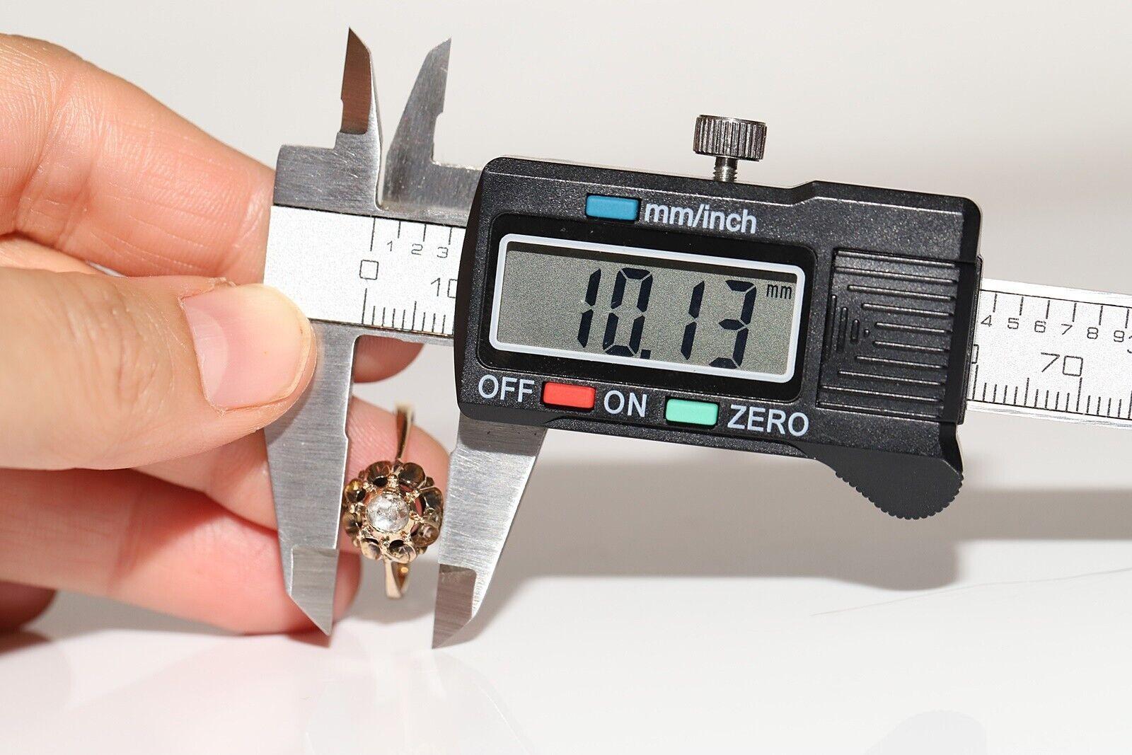 Vintage Solitär-Ring, Vintage, ca. 1960er Jahre, 9k Gold, natürlicher Diamant im Rosenschliff im Angebot 1