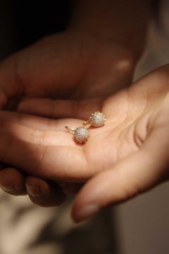 Vintage Circa 1960s Diamond Cluster Screw Back Earrings 18 Carat Yellow Gold