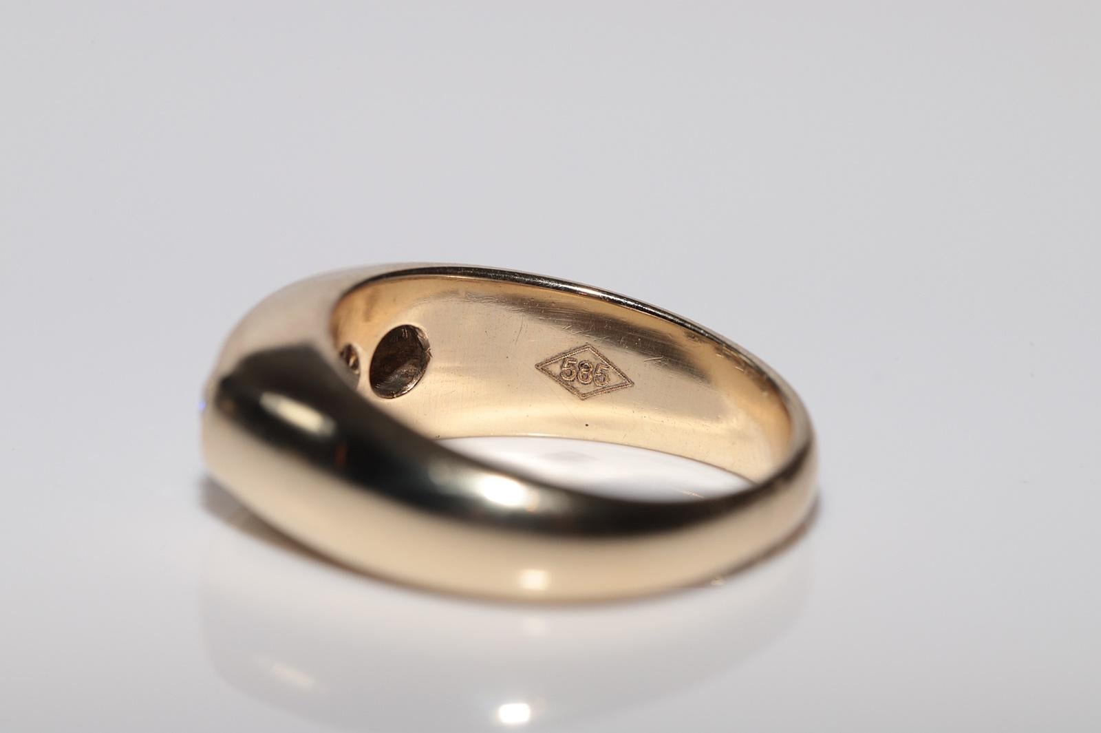 Vintage Circa 1960s Anillo artesanal de oro de 14k con diamantes naturales talla antigua en venta 5