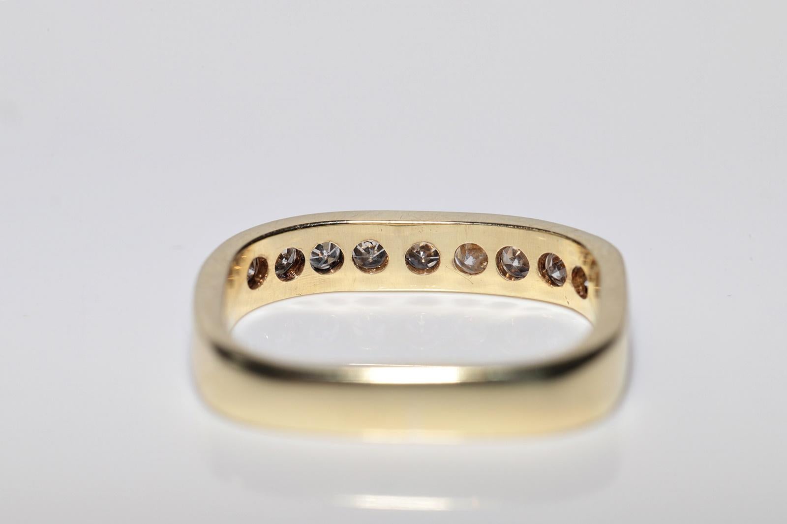 Vintage Circa 1960s Handcrafted 18k Gold Natural Diamond Decorated Band Ring For Sale 5