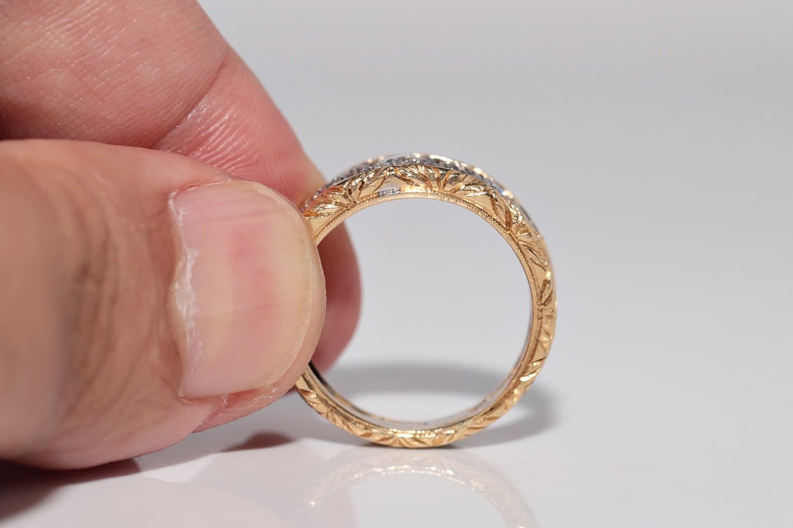 Donna Anello a fascia decorato con diamanti naturali in oro 18 ct. d'epoca CIRCA 1960 in vendita
