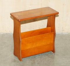 VINTAGE CIRCA 1960's MID CENTURY MODER WALNUT & BURR YEW WOOD MAGAZINE RACK