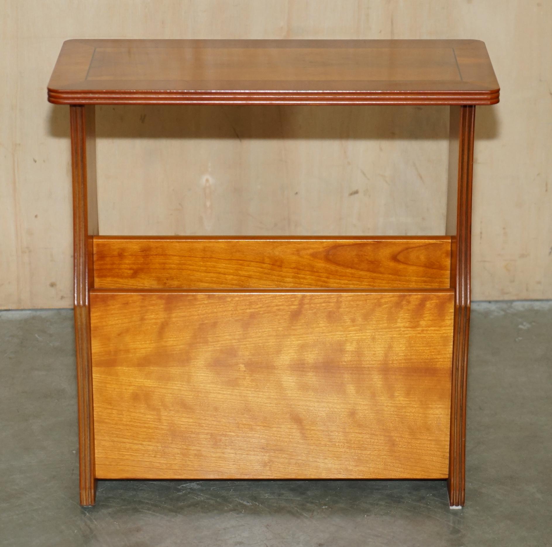 VINTAGE CIRCA 1960's MID CENTURY MODER WALNUT & BURR YEW WOOD MAGAZINE RACK For Sale 1