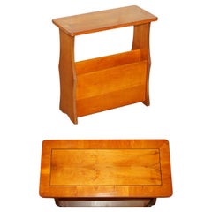 VINTAGE CIRCA 1960's MID CENTURY MODER WALNUT & BURR YEW WOOD MAGAZINE RACK