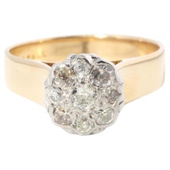 Vintage Circa 1960s Old Cut Diamond Ring 18 Carat Gold