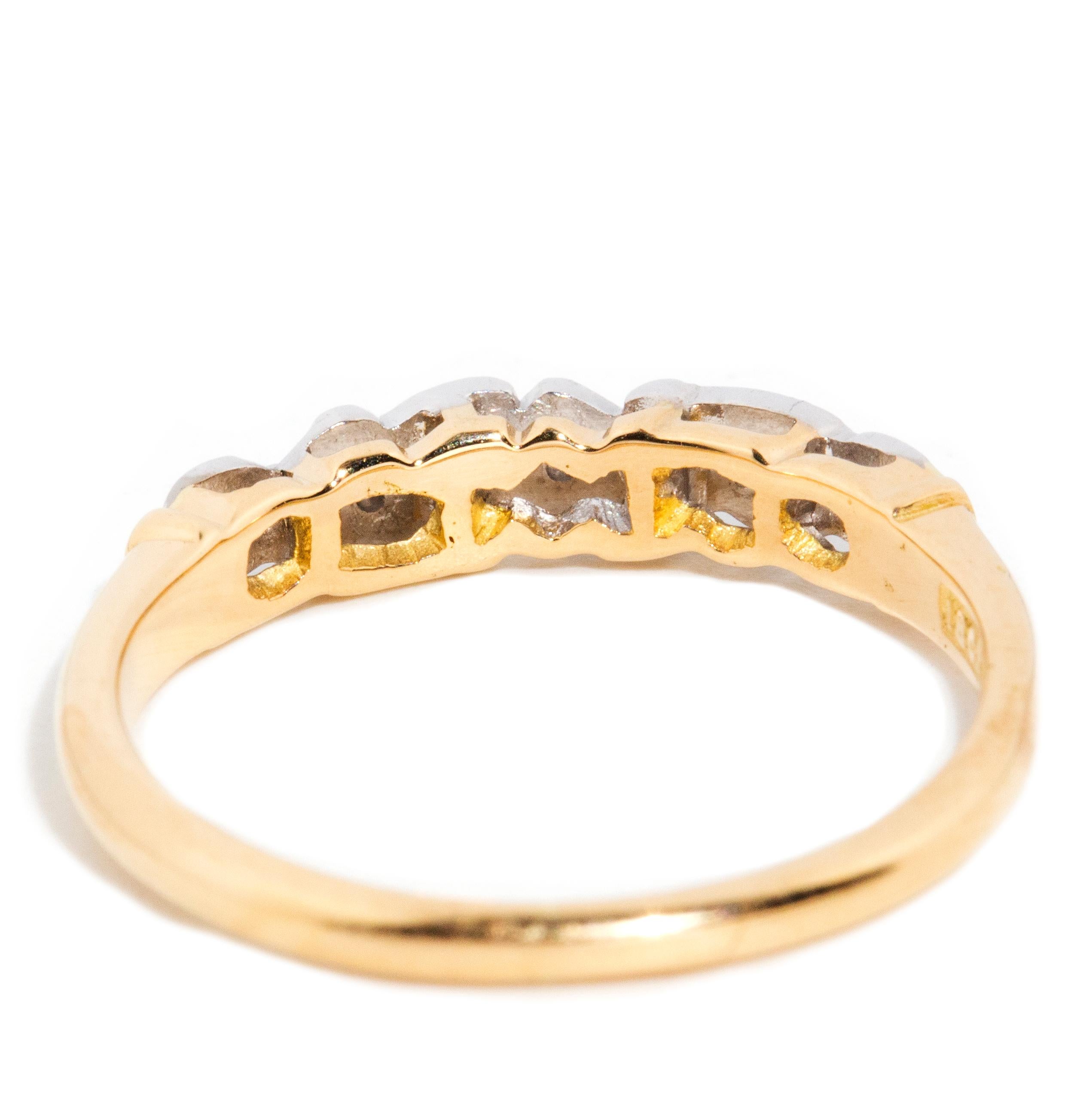 Stapelbarer Ring aus Platin und 18 Karat Gelbgold mit Diamanten, ca. 1960er Jahre 5