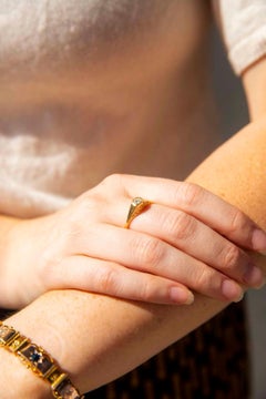 Vintage Circa 1960s Round Brilliant Diamond Filigree Ring 18 Carat Yellow Gold