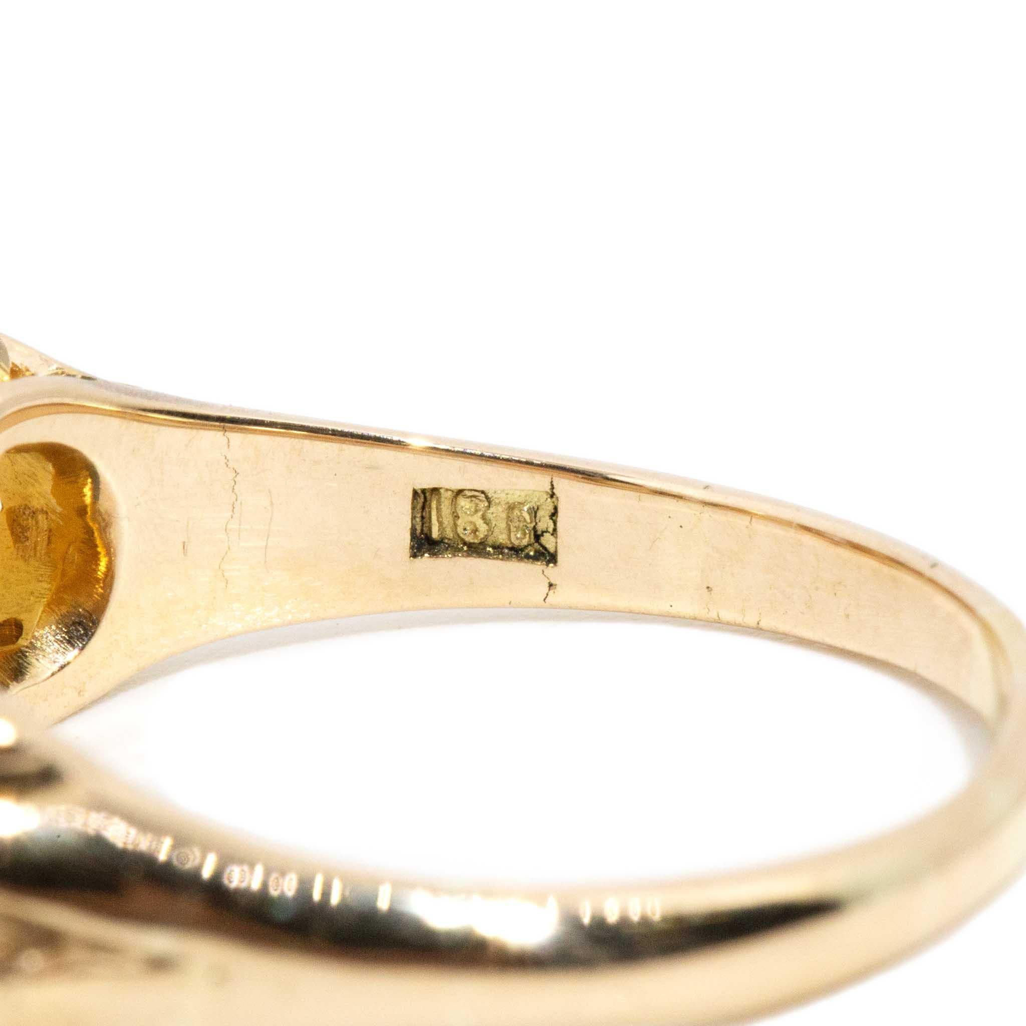 Vintage Circa 1960s Solid Australian Opal & Sapphire Ring 18 Carat Gold 1