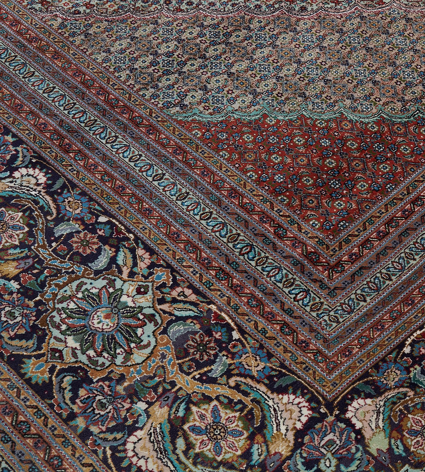 Hand-Knotted Vintage Circa 1970 Hand-knotted Tabriz Persian Rug For Sale