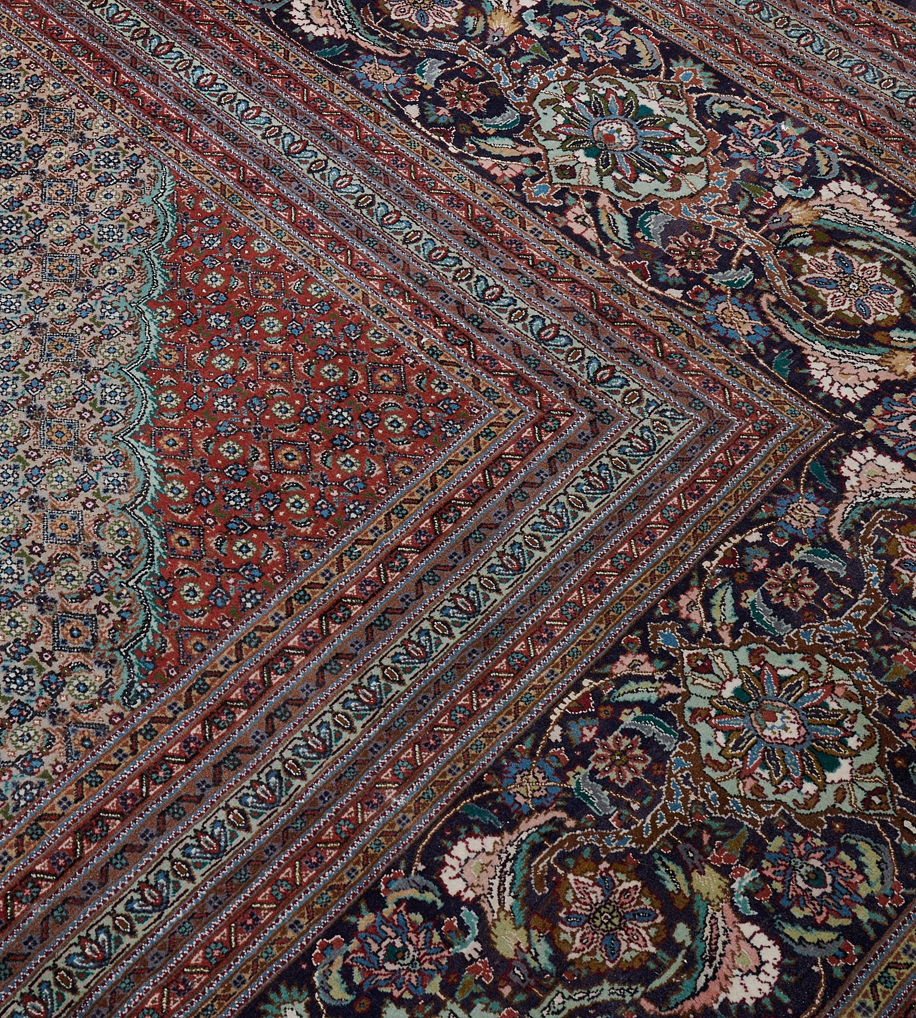 Wool Vintage Circa 1970 Hand-knotted Tabriz Persian Rug For Sale