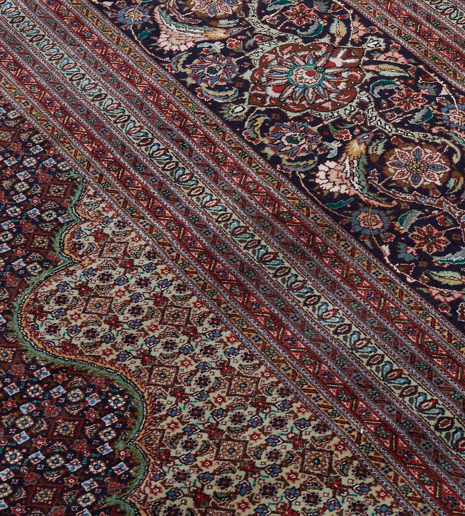 Vintage Circa 1970 Hand-knotted Tabriz Persian Rug For Sale 1