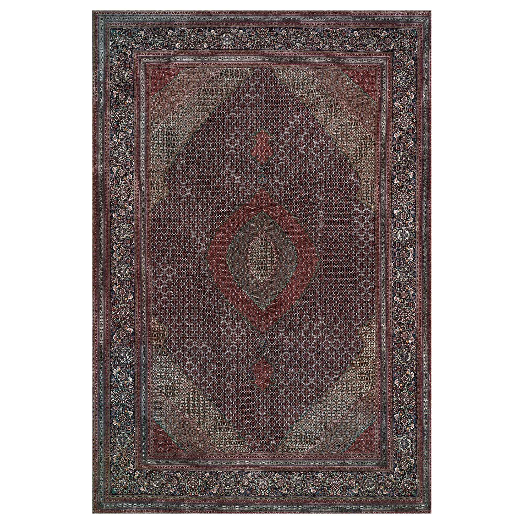 Tappeto persiano Tabriz annodato a mano vintage del 1970 circa in vendita