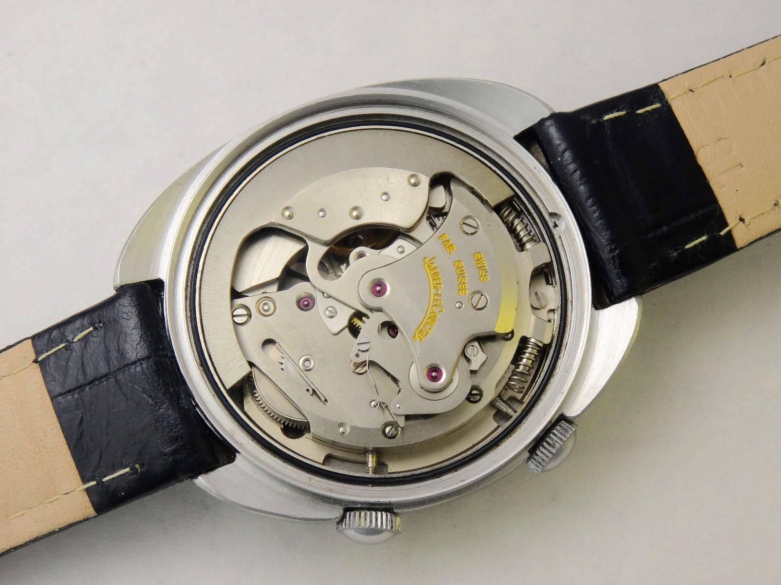 Jaeger-LeCoultre Stainless Steel Memovox Alarm Wristwatch Ref E861, circa 1970 In New Condition In Dallas, TX
