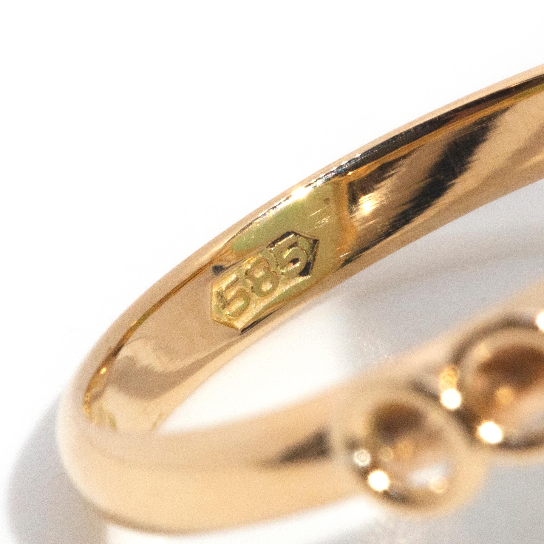 14 Karat Gold Hellgrüner Cabochon-Schliff Jadeit Jade-Ring, ca. 1970er Jahre 5