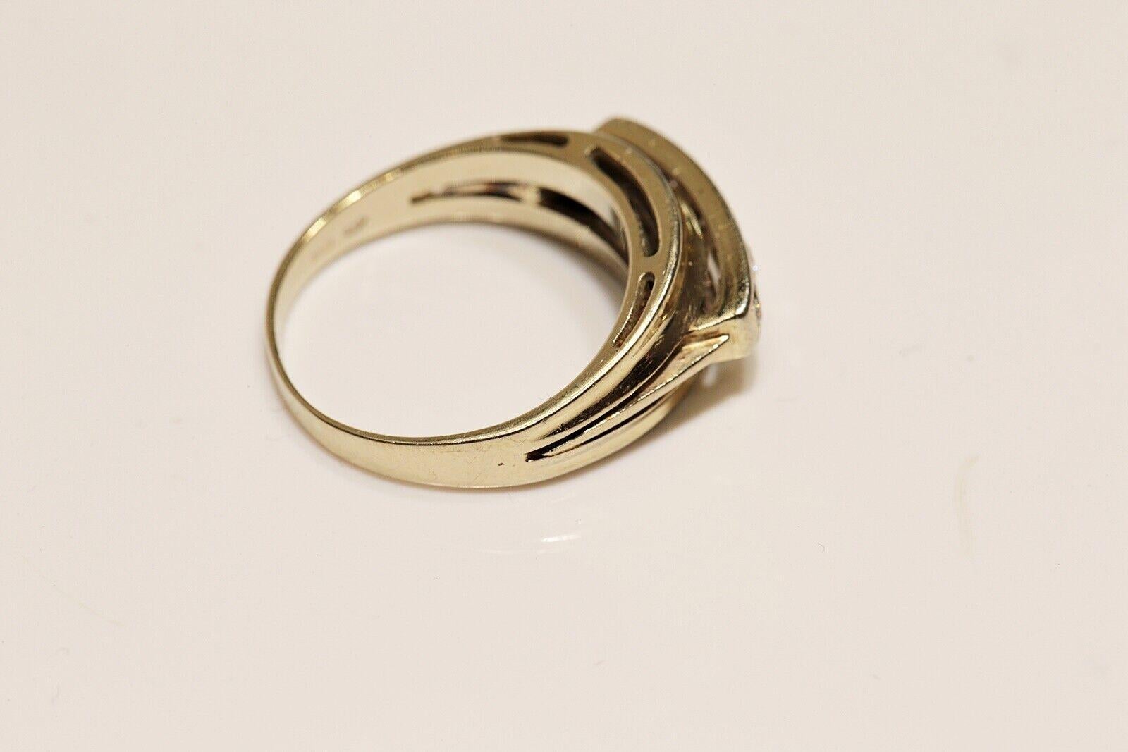 Donna Anello a fascia decorato con diamanti naturali in oro 14k, CIRCA GLI ANNI 70 in vendita