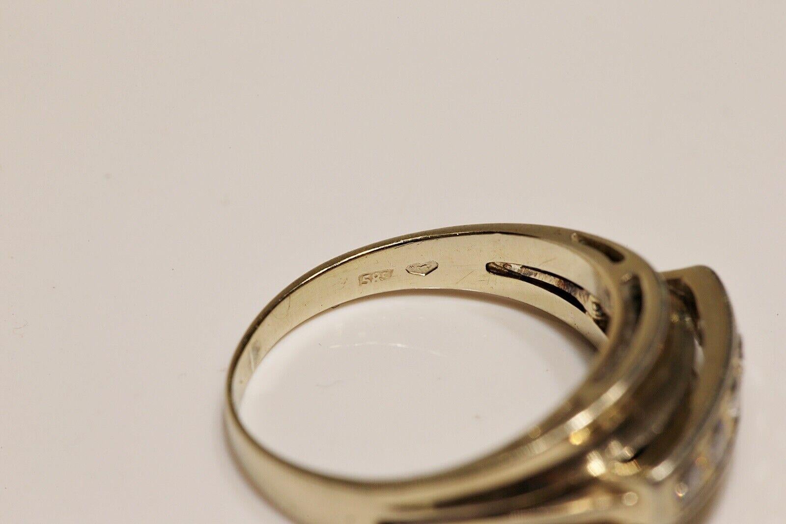 Anello a fascia decorato con diamanti naturali in oro 14k, CIRCA GLI ANNI 70 in vendita 1