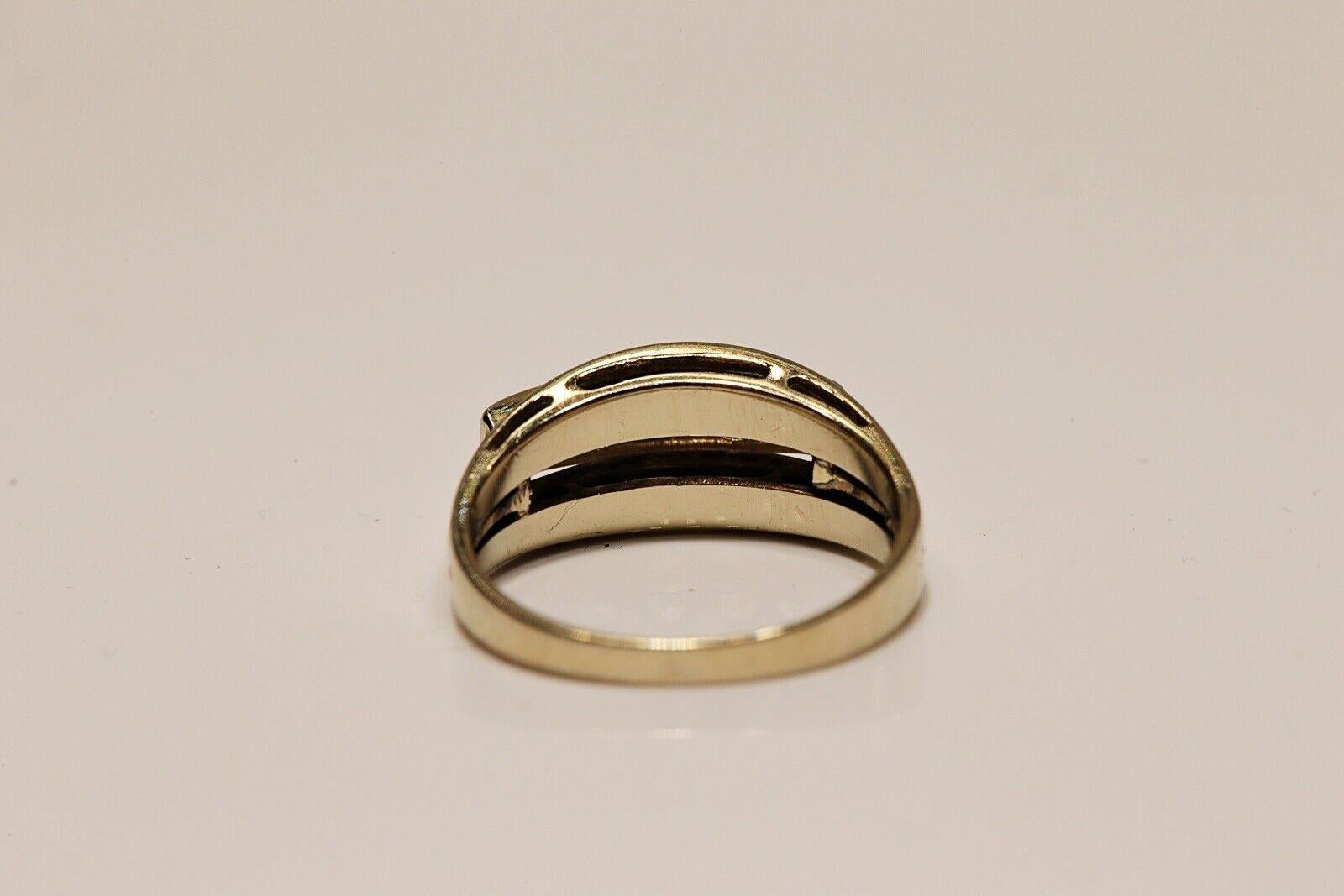 Anello a fascia decorato con diamanti naturali in oro 14k, CIRCA GLI ANNI 70 in vendita 2